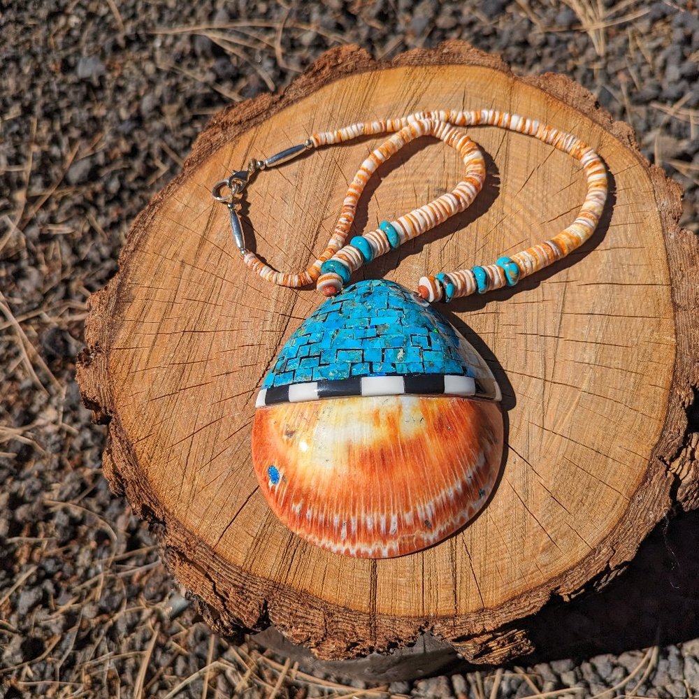 Native American Necklace Santo Domingo Kewa Natural Turquoise Heishi Jewelry *** - Picture 6 of 10